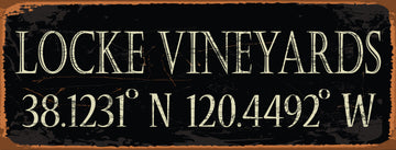 Locke Vineyards LatLong Custom Sign