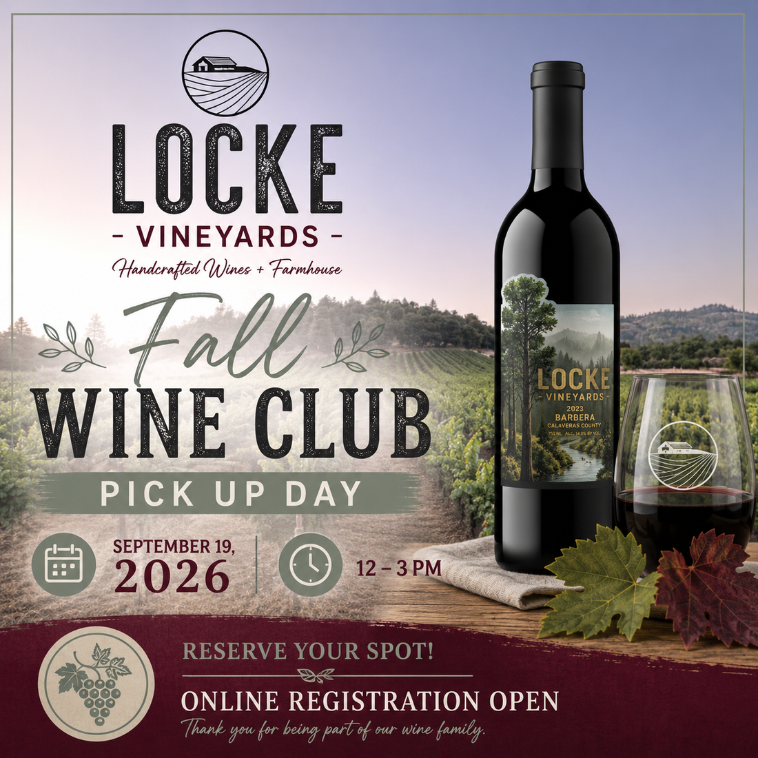 2026 Fall Wine Club Day (9/19/26)