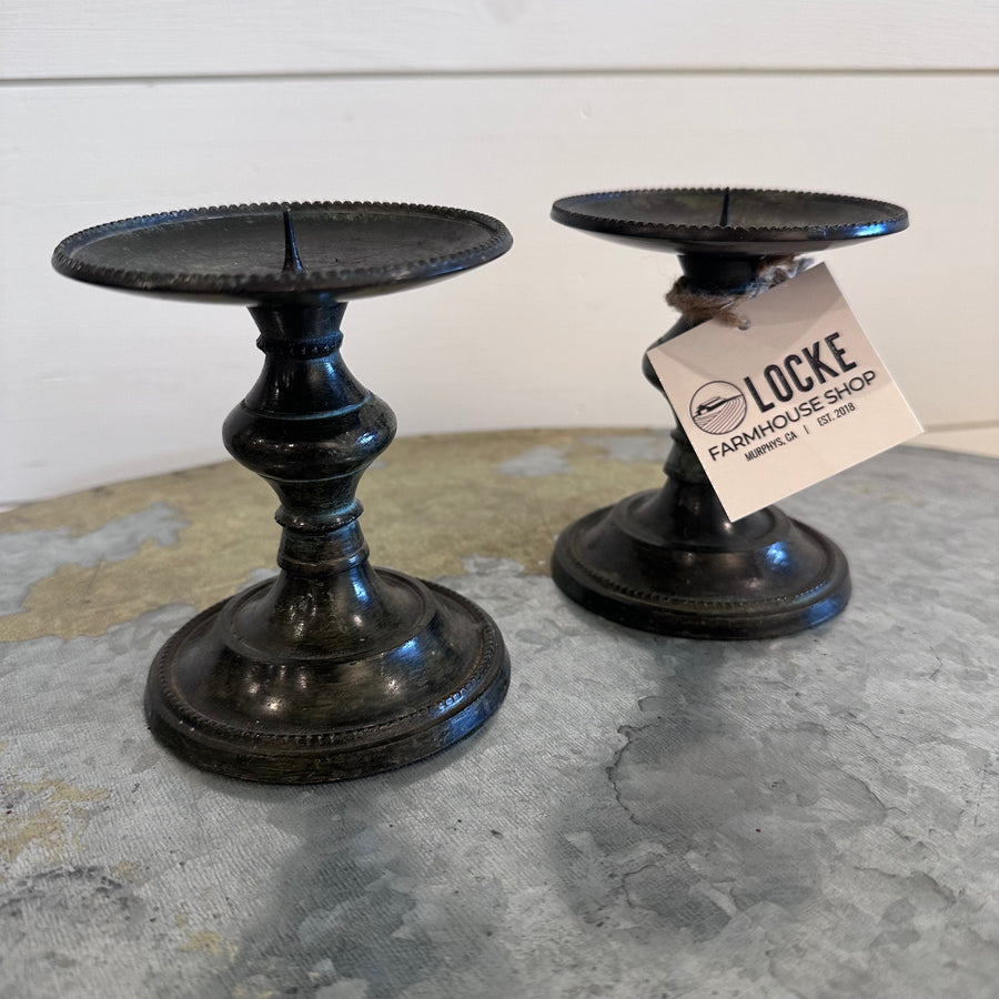Antique Bronze Candle Stick Holders