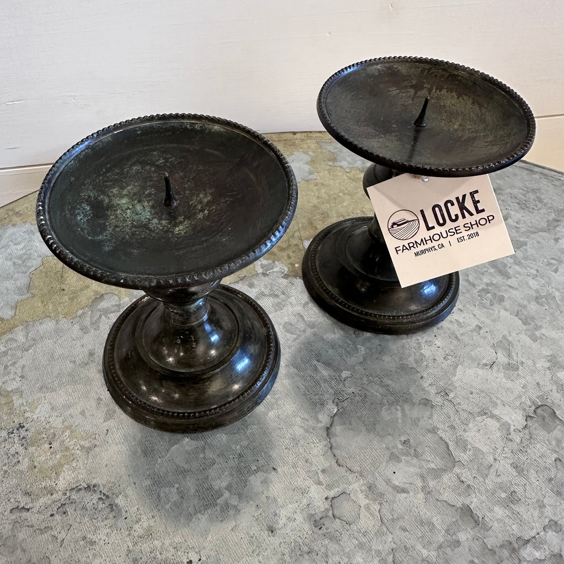 Antique Bronze Candle Stick Holders
