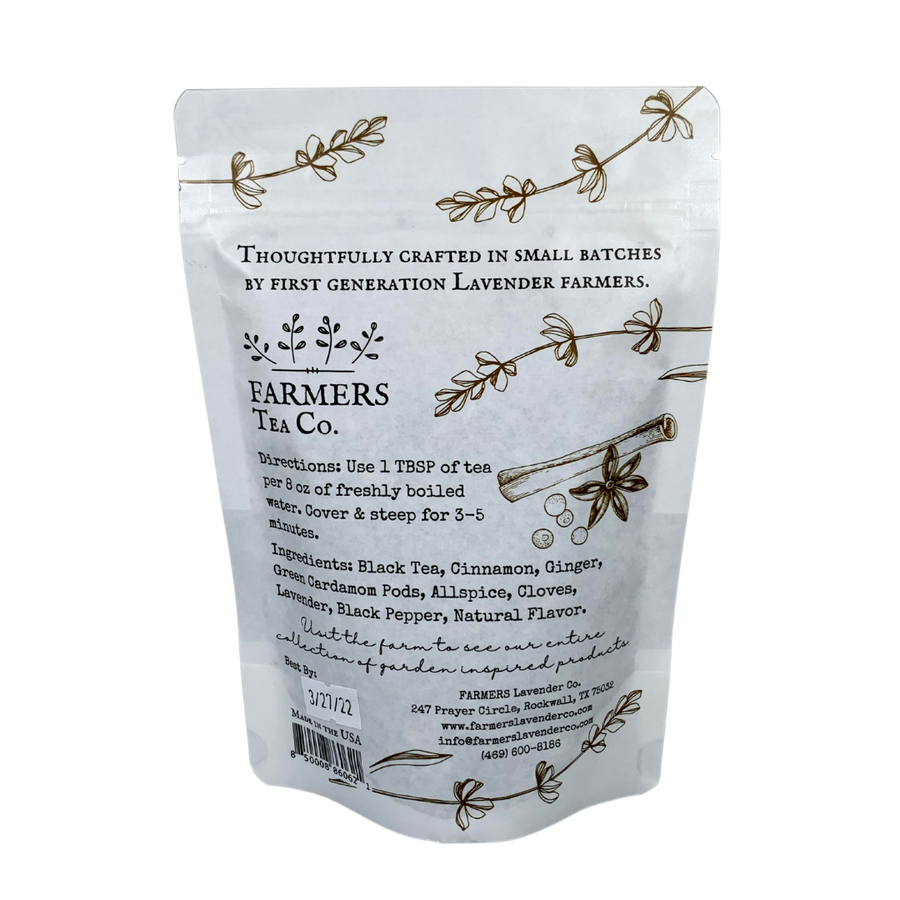 FARMERS Tea Co. Lavender Vanilla Chai Tea, Loose Leaf Tea Blend