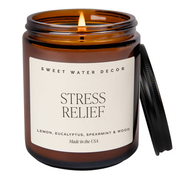 Stress Relief 9 oz Soy Candle - Home Decor & Gifts